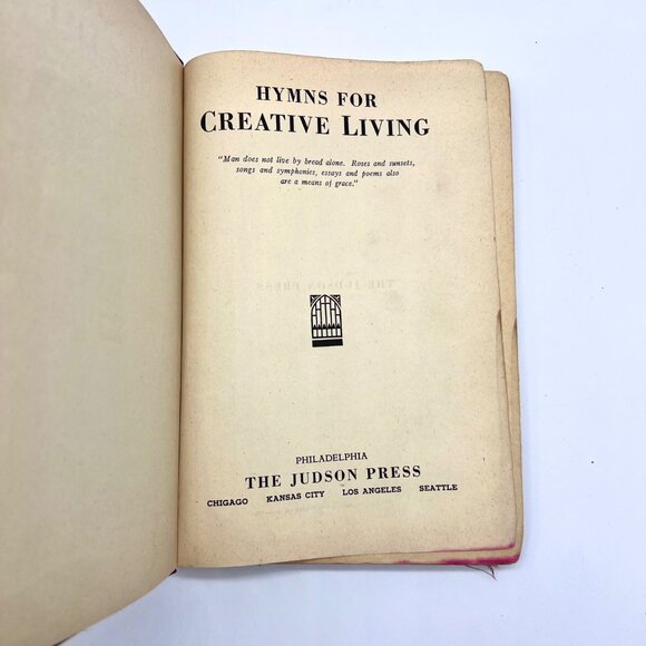 Vintage Hymns For Creative Living 1935 Christian Church Worship Book - Picture 3 of 8